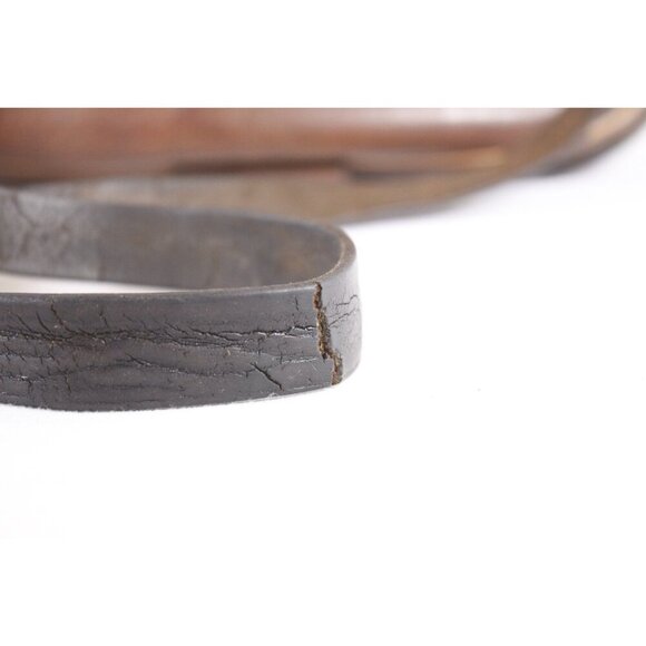 Antique French leather ticket master bag, ca 1910 - 1930s crossbody purse - Picture 8 of 10